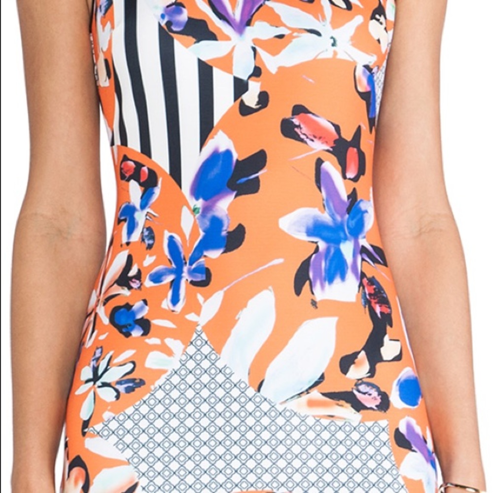 Clover Canyon Floral Discs Neoprene Dress View 6